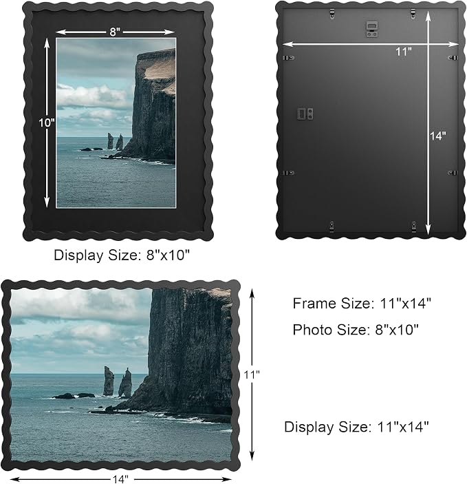 11x14 Wavy Picture Frame With Mat - Image 2