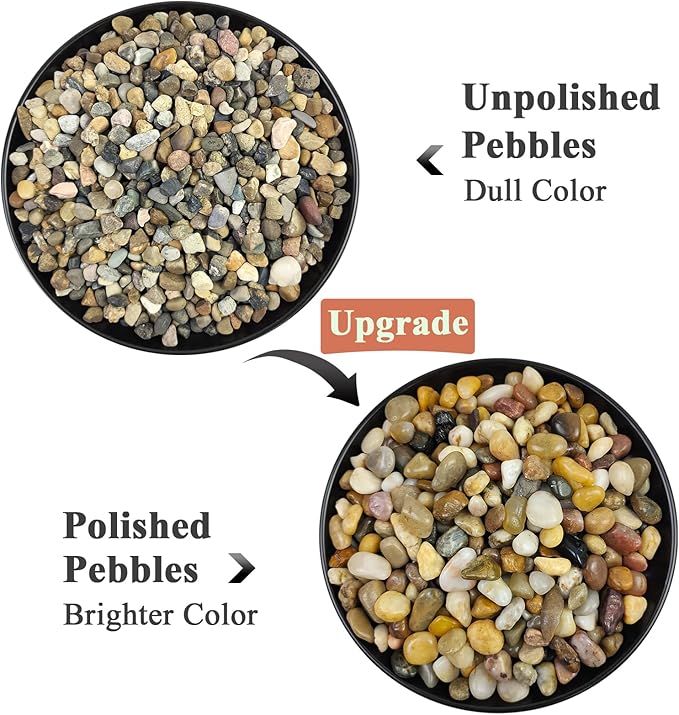 FANTIAN 2 Pounds Pebbles for Plants, 3/8 Inch Polished Pea Gravel. Decorative - Image 8