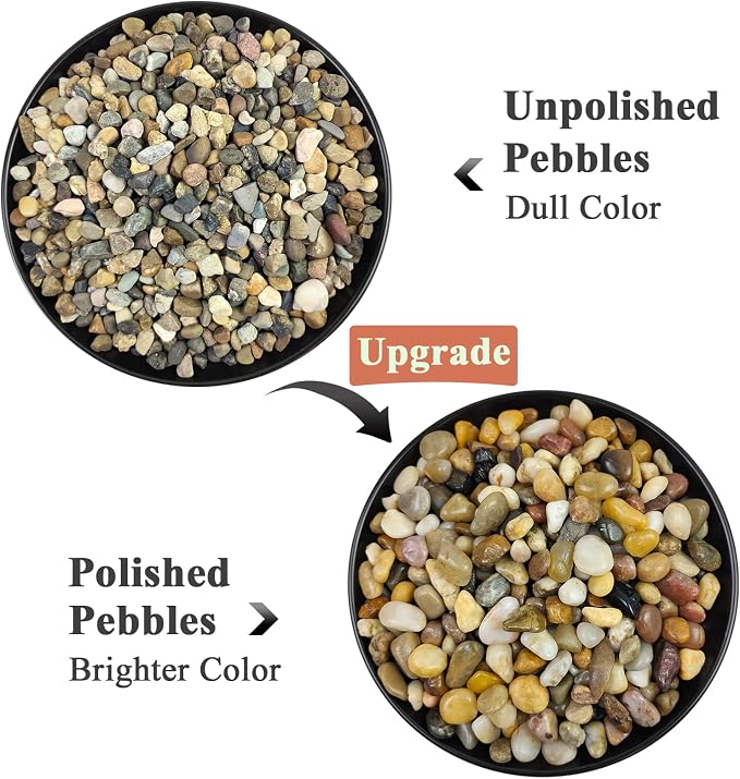 FANTIAN 10 lbs Aquarium Pea Gravel, 3/8 Inch Polished Pebbles. Decorative - Image 3