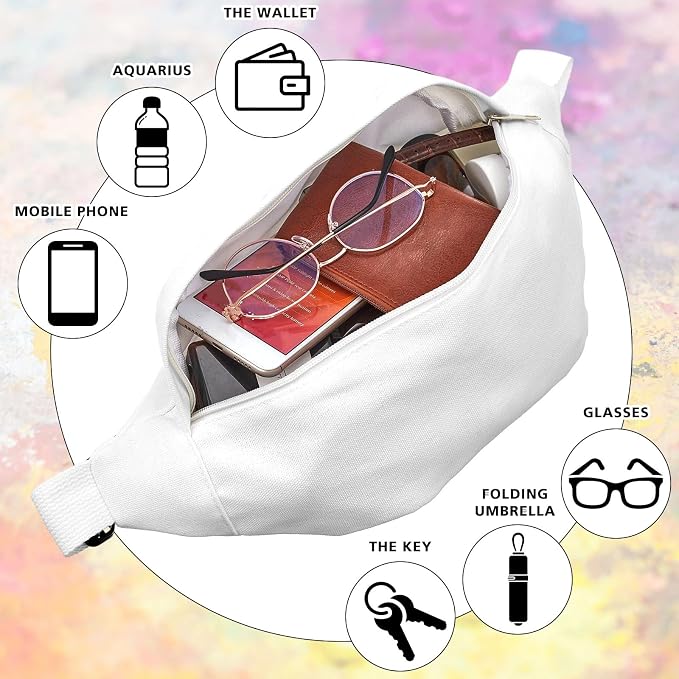 Silkfly White Cotton Fanny Pack - Image 5