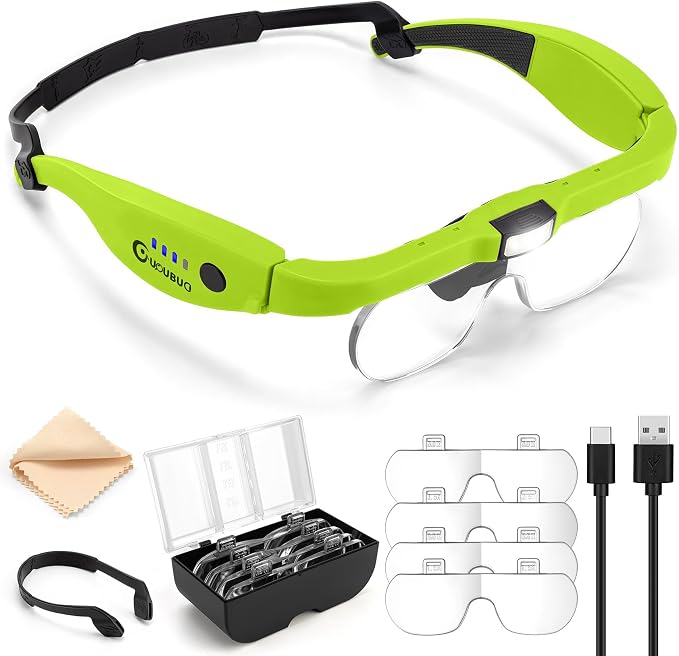Magnifying Glass with Light, 1.5X-5.0X Magnifying Glasses, Rechargeable by GUOUBUO