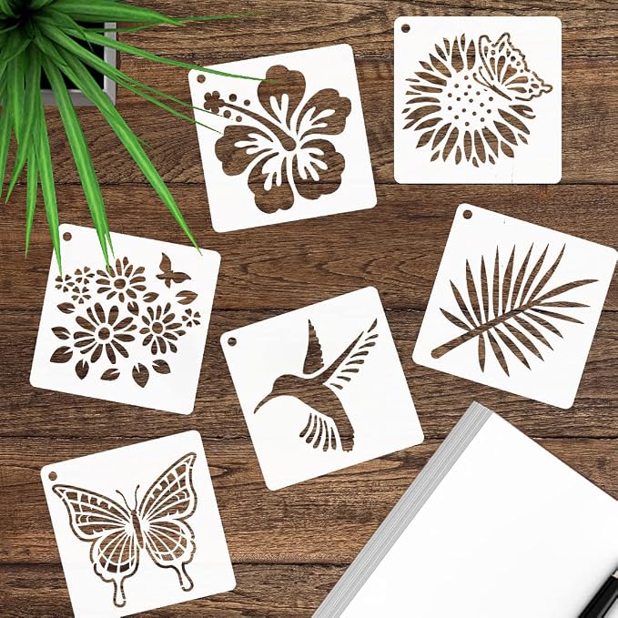 50 PCS Flower Painting Stencils Reusable Flower Stencils - Image 6