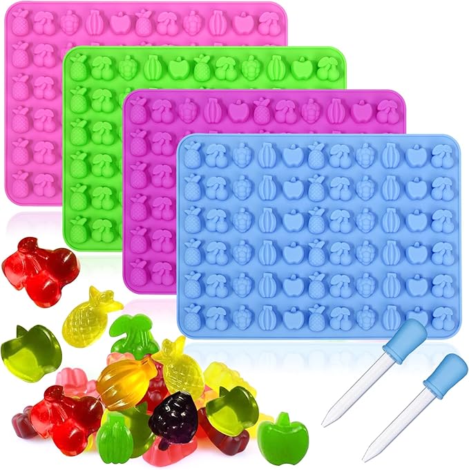 Palksky 4PCS Fruit Snack Molds Silicone, Gummy Molds Trays by Palksky
