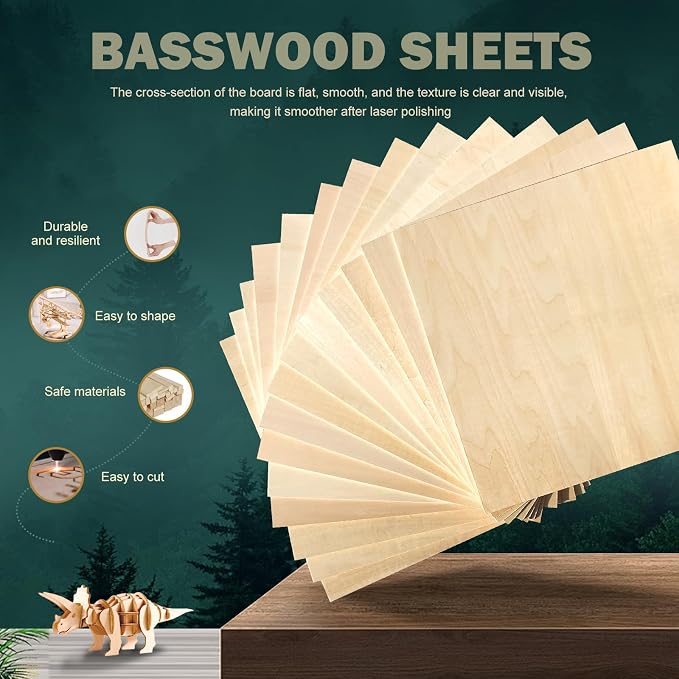 36 Pack 12"x12" Basswood Sheets 1/8", 3mm - Image 2