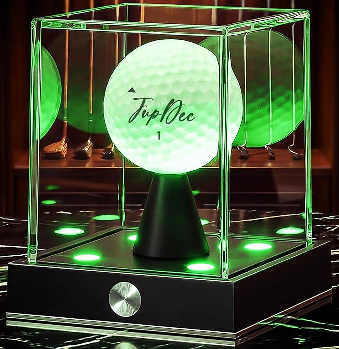 JupDec Cordless LED Golf Ball Display Case, Autograph Cube Showcase by JupDec