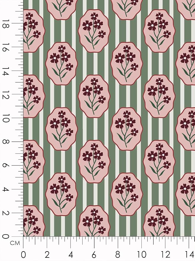 Boho Floral Cotton Fabric Bundle, 5 Coordinating Fabric Panels, 23.6 x 11.8 in - Image 6