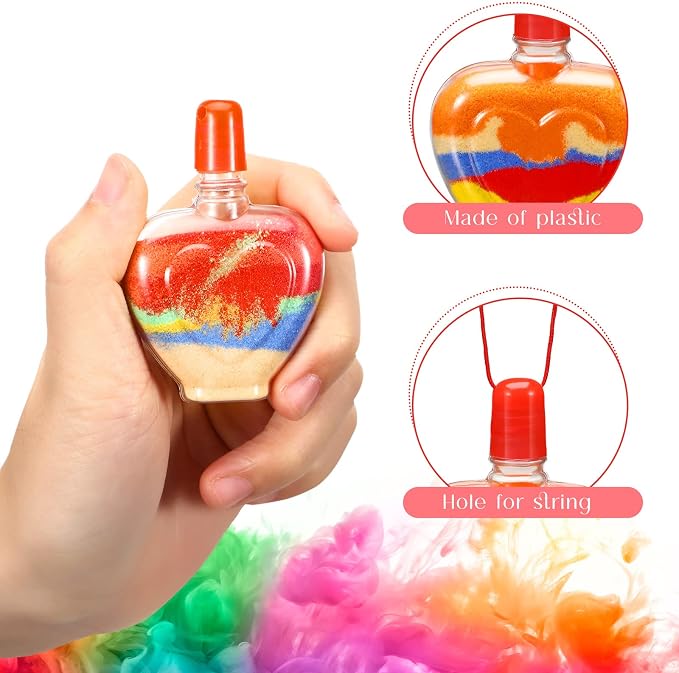 Yinkin 30 Sets Heart Sand Art Bottle Necklaces - Image 3