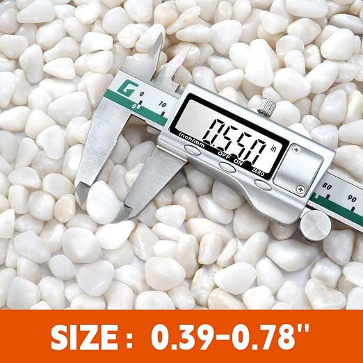 5 lb Natural Polished White Pebbles, 1/2 Inch Decorative White Rocks - Image 2