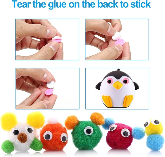 1700pcs Googly Wiggle Eyes Self Adhesive, - Image 3