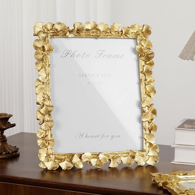8x10 Picture Frame Gold Picture Frames, Vintage Ornate Frame Leaf Textured - Image 7