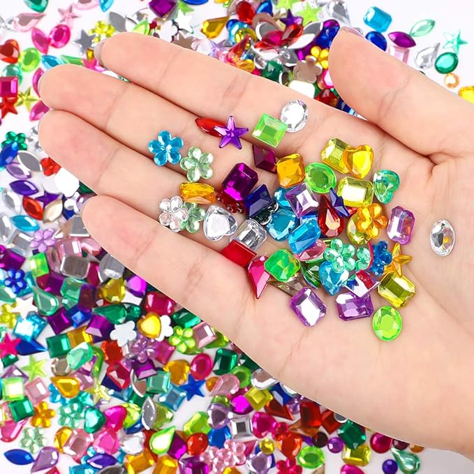 JPSOR 900pcs Gems Jewels for Crafts, Acrylic Flatback Rhinestones for Halloween - Image 5