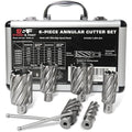 S&F STEAD & FAST Annular Cutter Set, 2 inch Depth of Cut, 7/8, 1-1/8, 1-1/4, 1-1/2, 1-3/4, 2" Cutting Diameter, 3/4 Weldon Shank, Mag Drill Bits Kit for Magnetic Drill Press