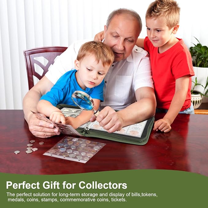 Coin Collection Book Holder for Collectors, 520 Pockets Fireproof Coins - Image 7