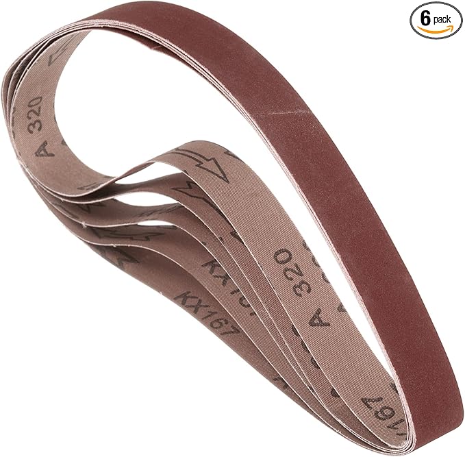 6 Pcs Sanding Belts 2 x 36 Inch 320 Grit Aluminum Oxide Abrasive Sandpaper for Belt Sander Metal Grinding Wood Working Weld Rust Removal