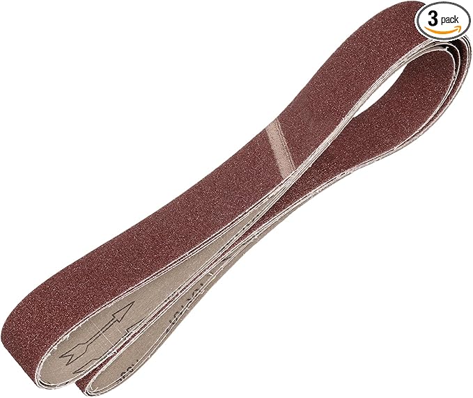 HARFINGTON 2 x 72 Inch Sanding Belts, 3 Pcs 36 Grits Aluminum Oxide Abrasive Belt Sander File Belt for Woodworking, Metal Polishing, Knife Sharpener
