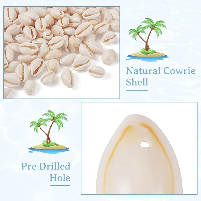 Pandahall 120-150pcs/box White Natural Spiral Shell Beads Sea Shells Beach - Image 2
