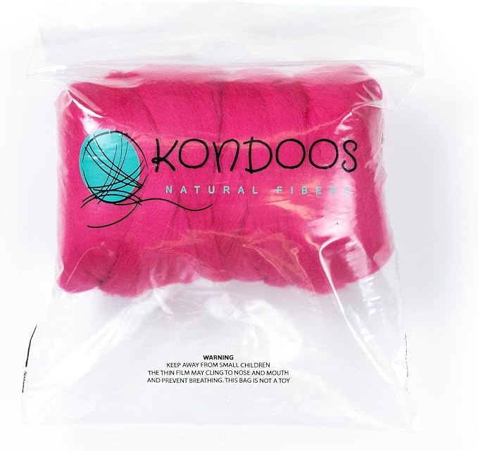 Colored Natural Wool roving, 8 OZ. Best Wool - Image 3