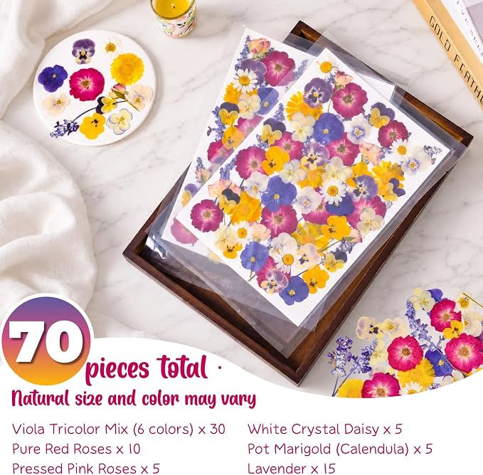 70 Pcs 11kinds Edible Dried Pressed Flowers - Image 4