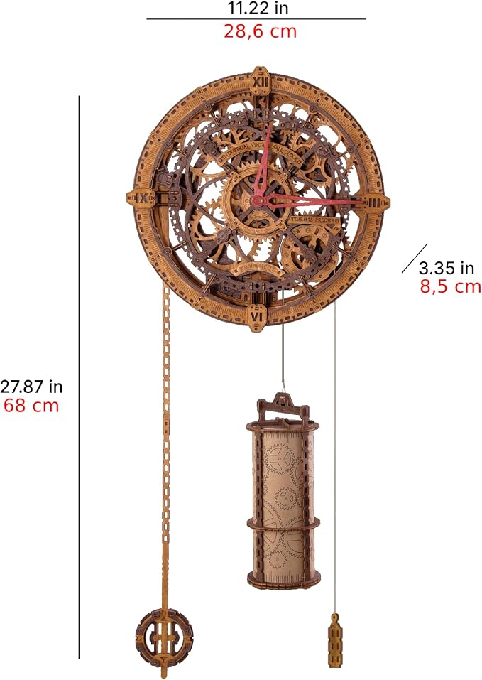 WOODEN.CITY Steampunk 3D Puzzle Clock – DIY Mechanical Wall Clock Kit - Image 6