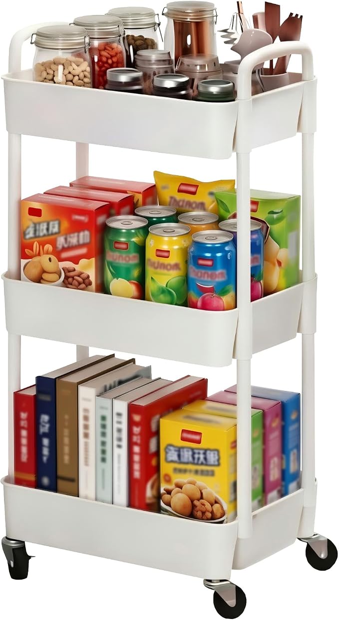 Sywhitta 3-Tier Plastic Rolling Utility Cart by haseverythingyouneed