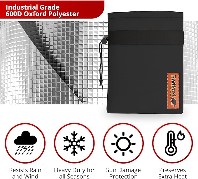 Redford Supply Co. Cold Snap (0F) 2 Pack Outdoor Faucet Covers for Winter Freeze Protection, 7.5"W x 9.5"H, Foam Spigot Insulated Cover, Outside Pipe Protection, Hose Bib (Black)