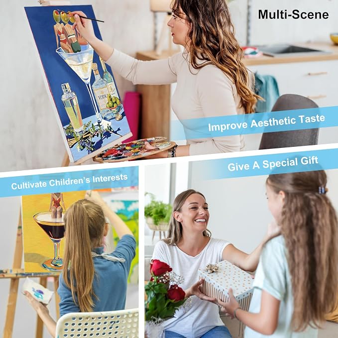 6 Pack Paint by Numbers Kit for Adults Beginners - Image 7