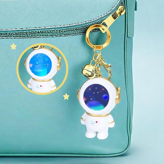 Illuminated astronaut key chain, Space Galaxy Planet, bag and wallet accessories - Image 3