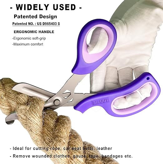 MEUUT 2 Pack Medical Scissors Titanium-coated Trauma Shears -8 inch Heavy Duty Bandage Scissor Surgical Grade Shears EMT Scissors for EMT Workers Doctors Nurses