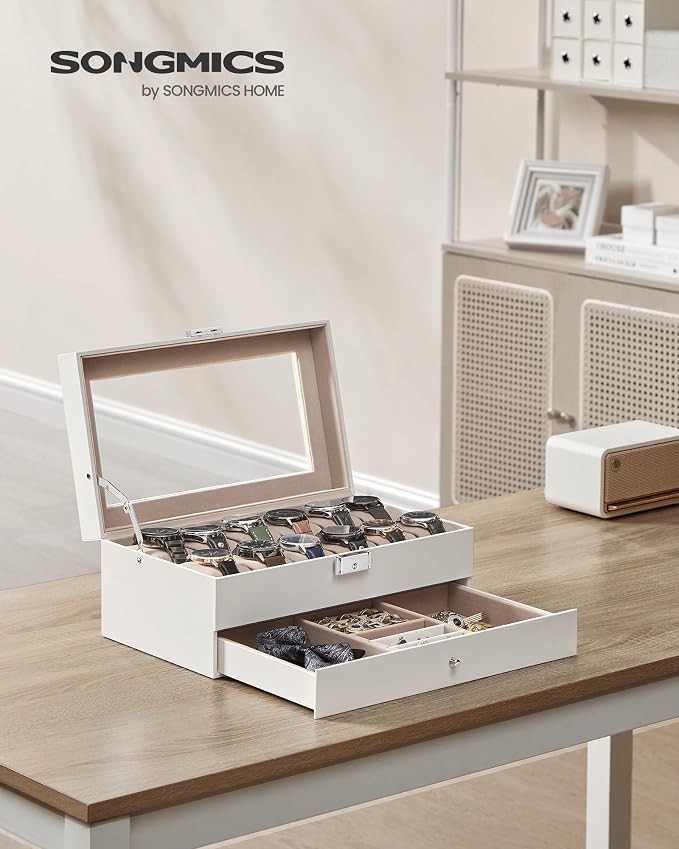 SONGMICS Watch Box, 12-Slot Watch Case Organizer - Image 2
