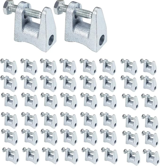 Beam Clamps 50 Packs 3/8"-16 Cast Iron Mini C-Clamps with 13/16" Adjustable Jaw Opening for Welding/Carpenter/Building/Household Mount/Pipeline Anchor