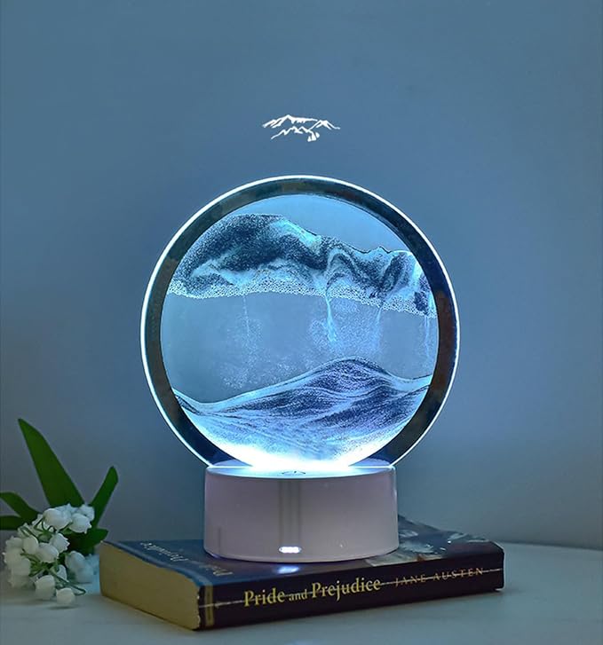 Moving Sand Art Lamp, 3DMoving Sand Art, Quicksand Bedside Lamp, Creative Glass - Image 5