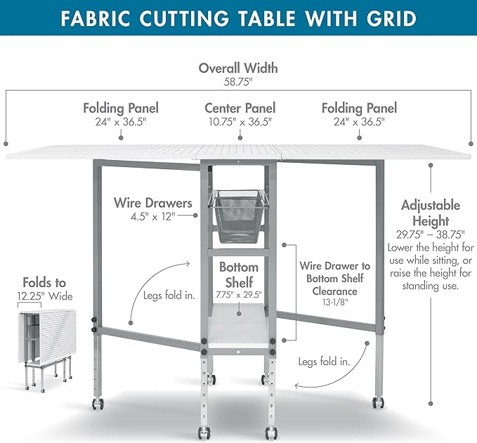 Sew Ready Foldable Hobby and Cutting Grid Table - Image 4