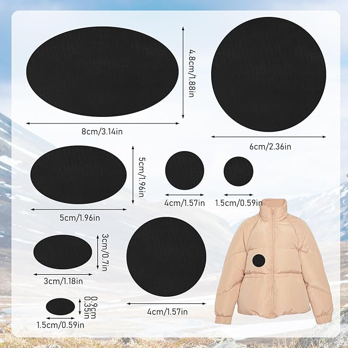 Down Jacket Repair Patches - Highly Effective Repair of Nylon Fabric, Waterproof Self-Adhesive Repair Patch for Down Jackets, Tents, Raincoats, Outdoor Equipment