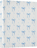 Blue Bow Round Ring Binders 1.5 Inch Ribbon Bow Knot 3 Ring Clipboard Binder by Wamika