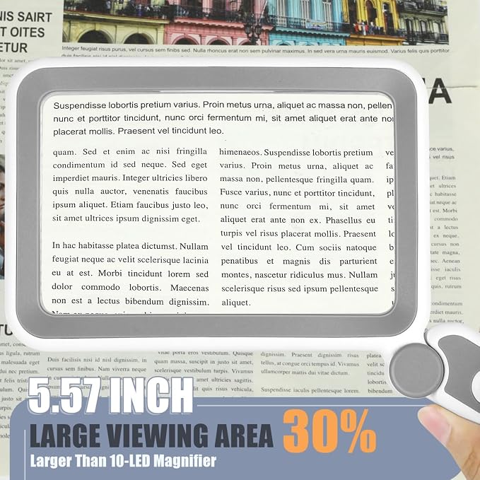 AKKYCVS Magnifying Glass with Light, Rechargeable 5X Large Page Magnifier - Image 2