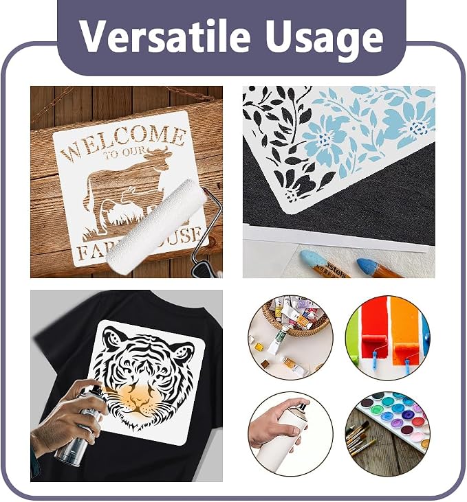 11.8"x11.8" Street Graffiti Wall Stencil Templates, Street Art Reusable Plastic - Image 3
