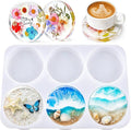 HeyClear Silicone Molds for Resin Coasters, 6-Cavity Round Epoxy Resin Molds by HeyClearResin