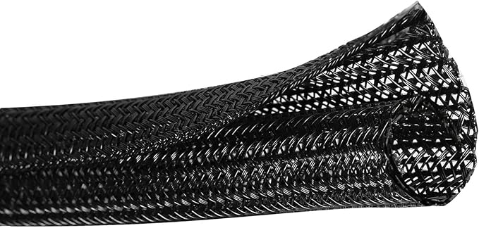 10ft - 1/4 inch Cord Protector Wire Loom Tubing Cable Sleeve Split Sleeve for USB Cable Power Cord Audio Video Cable - Management for TV Computer - Protect Cat from Chewing Cords - Black