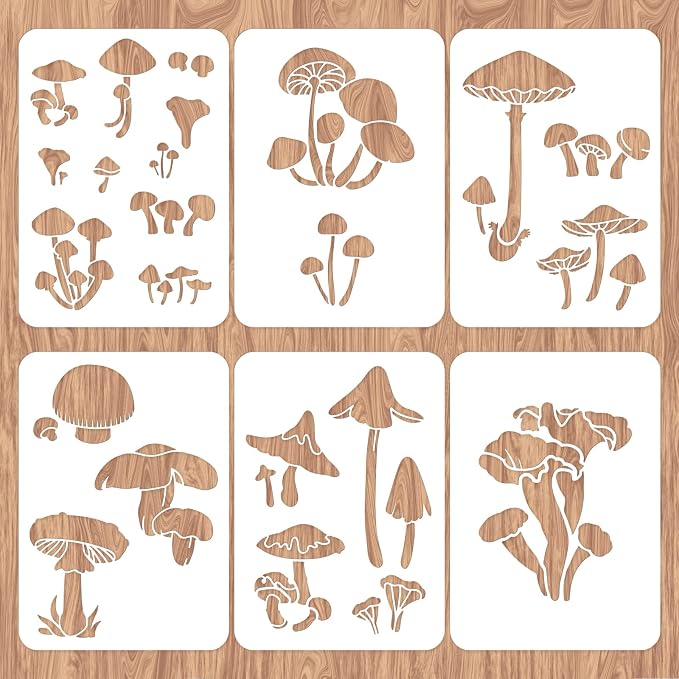 INFUNLY 6pcs Mushroom Wall Stencils - Image 7