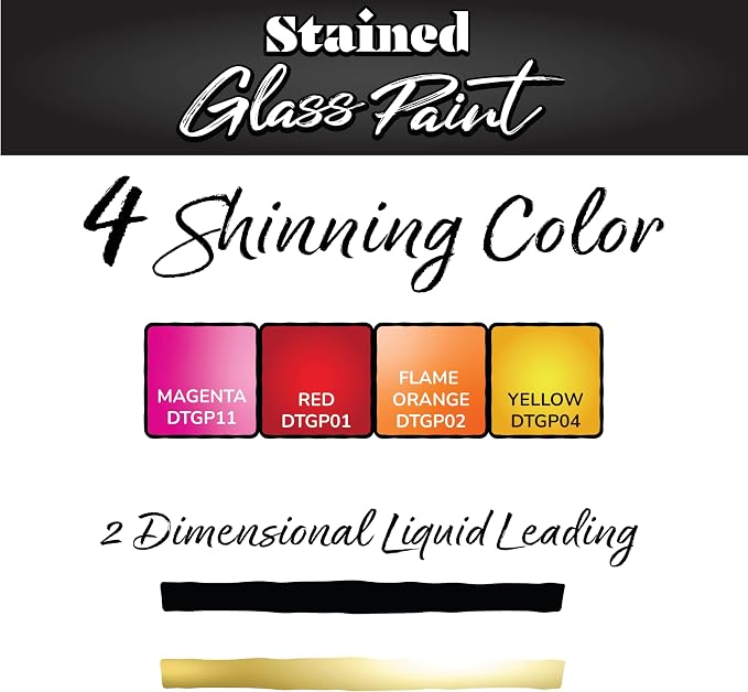 DecoArt Stained Glass Acrylic Paint Set – Warm Colors, Windows & Creative DIY - Image 2