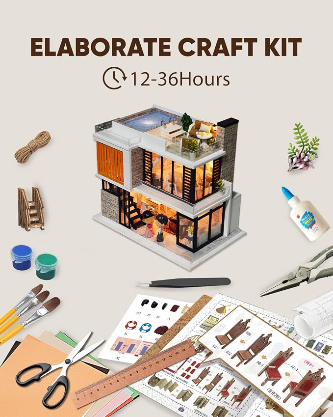 DIY Miniature House Kit, DIY Dollhouse Kit - Image 4