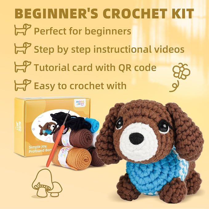 MOREJMTT Crochet Kit for Beginners, Learn to Crochet, Include Easy Knitting - Image 6