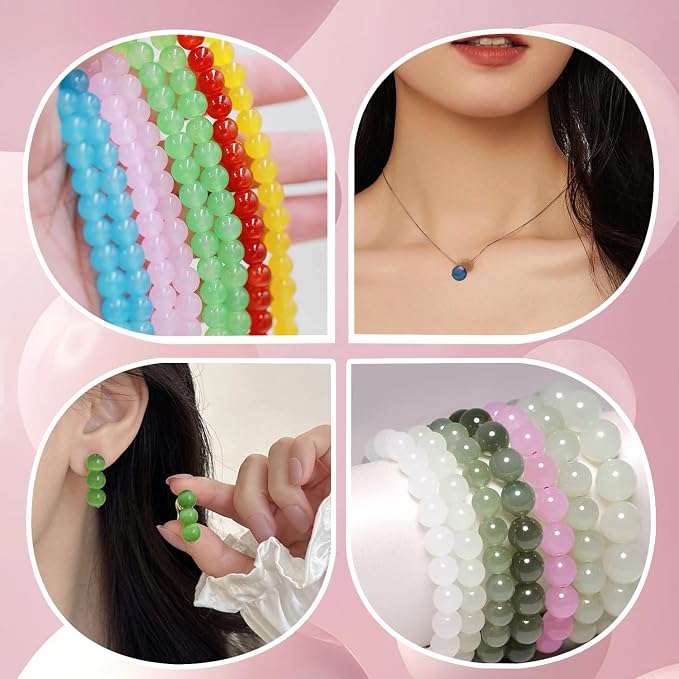 JULIMAIDONG 6mm Glass Beads for Bracelets 1400pcs, 24 Colors Round Crystal - Image 7