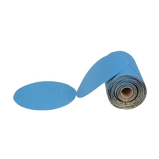 3M Stikit Blue Abrasive Disc Roll, 36206, No Hole, 6 in, 180+ Grade, Pack of 100, Automotive Sanding Discs for Coating Removal, Body Repair, Auto Sanding, Primer Sanding