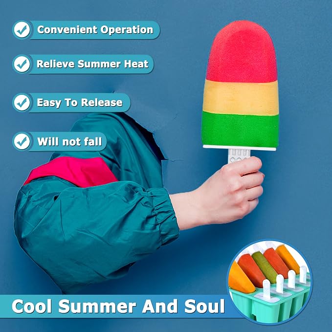 Silicone Popsicle Molds 10-cavity, DIY Ice Pop Mold - Image 4