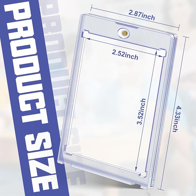 100 ct Magnetic Card Holders for Trading Cards, 35 pt Hard Cards Sleeves Case - Image 2