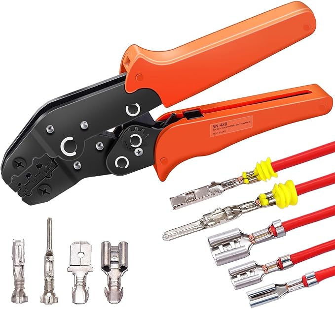 Twidec/Wire Crimping Pliers 2.8/4.8/6.3 mm Spade 26-16AMG Crimping Tools Manual Crimp Fold Tool for Open Barrel Terminals SN-48B