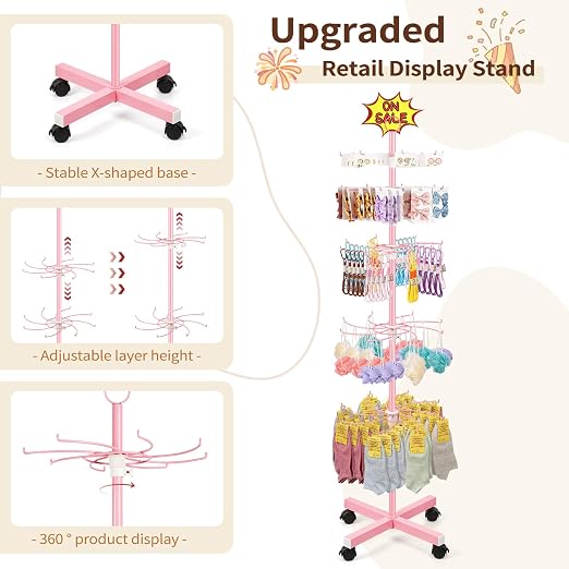 Flenpptly Retail Display Stand, 5-Tier Rotating Display Rack - Image 3