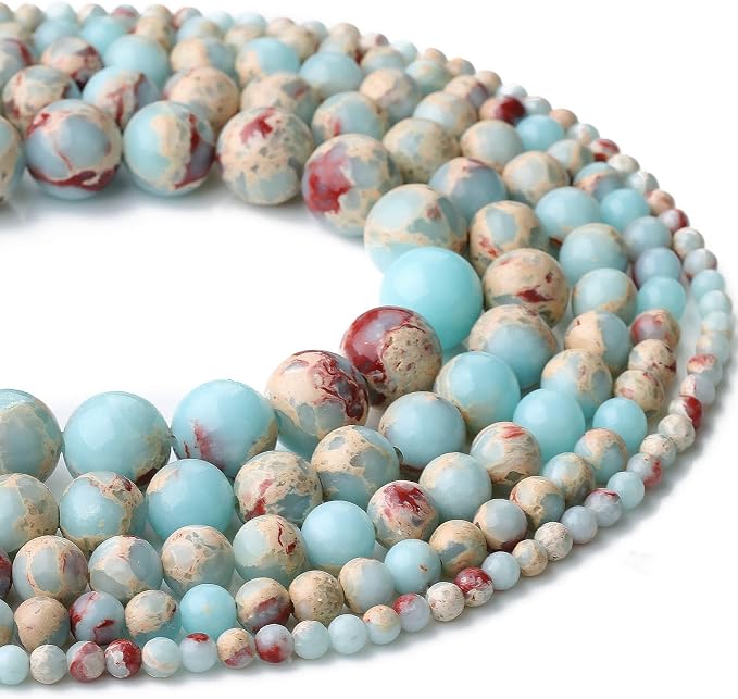 Zenkeeper 116-120 PCS Sea Sediment Imperial Jasper Beads by Zenkeeper