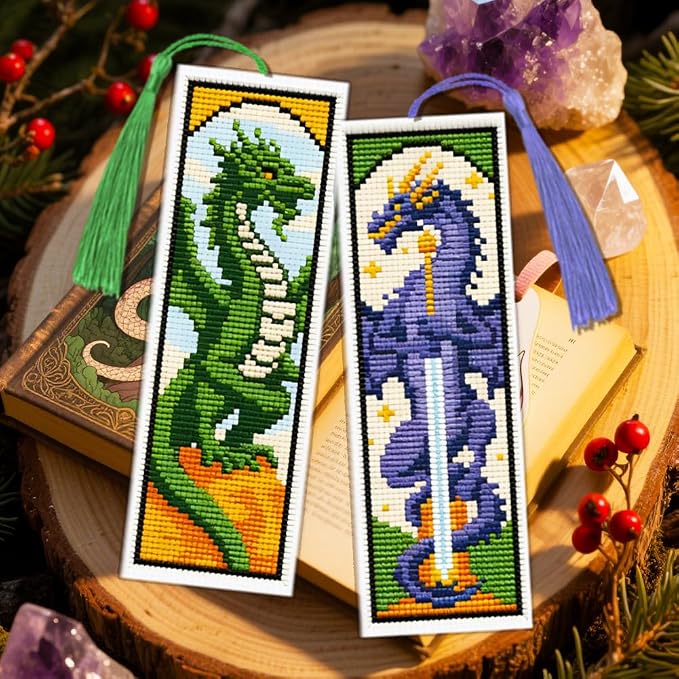 ACRNIGHEET 6PCS Cross Stitch Bookmark Kit - Image 5